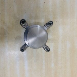 Used Stainless Steel Cross Fitting – High-Pressure Connector for HPLC & UHPLC Systems